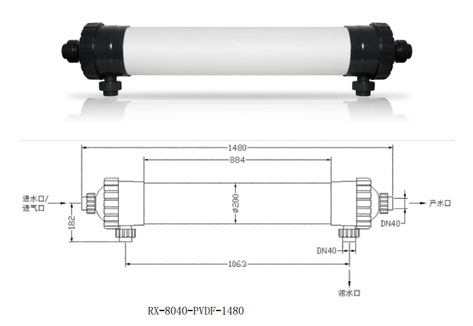 Компонент мембраны RX - 8040 - PVDF - 1480