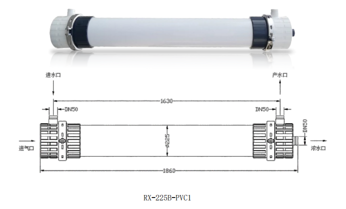  Сверхфильтр наружного давления RX - 225B - PVC1 