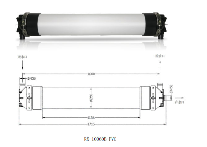 Сверхфильтр наружного давления RX - 10060B - PVC 